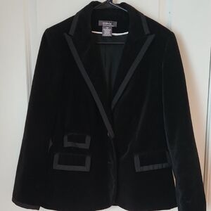 George Women's Elegant Black Velvet Blazer